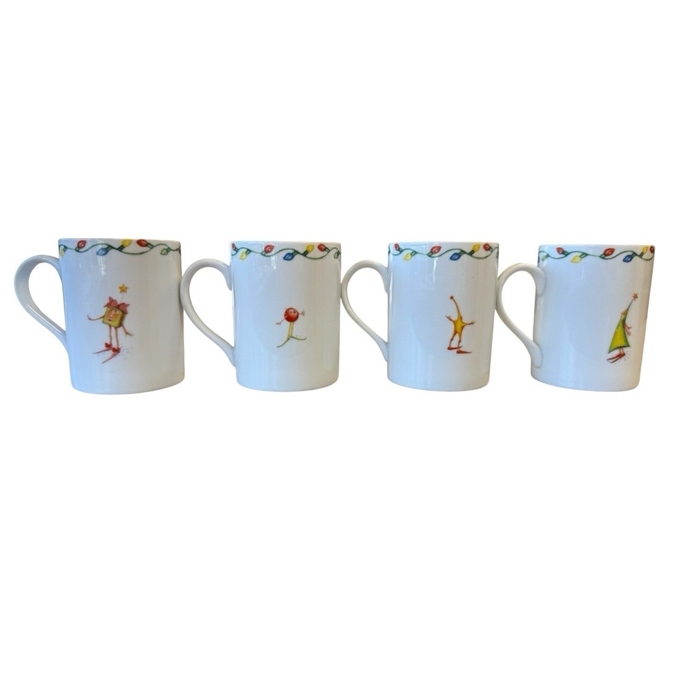 DEPT 56 Christmas Krinkles 4 Mug Set #37958 Vintage NWT Patience Brewster - Picture 4 of 9